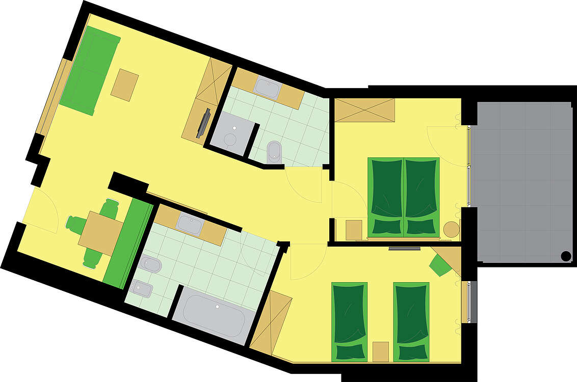 Dreiraumsuite Schafgarbe